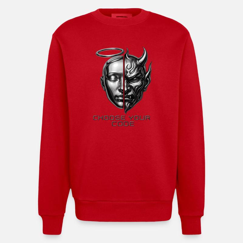 Code des Lichts und der Dunkelheit - Heavyweight Oversized Organic Crew Neck Made in EU - Rot