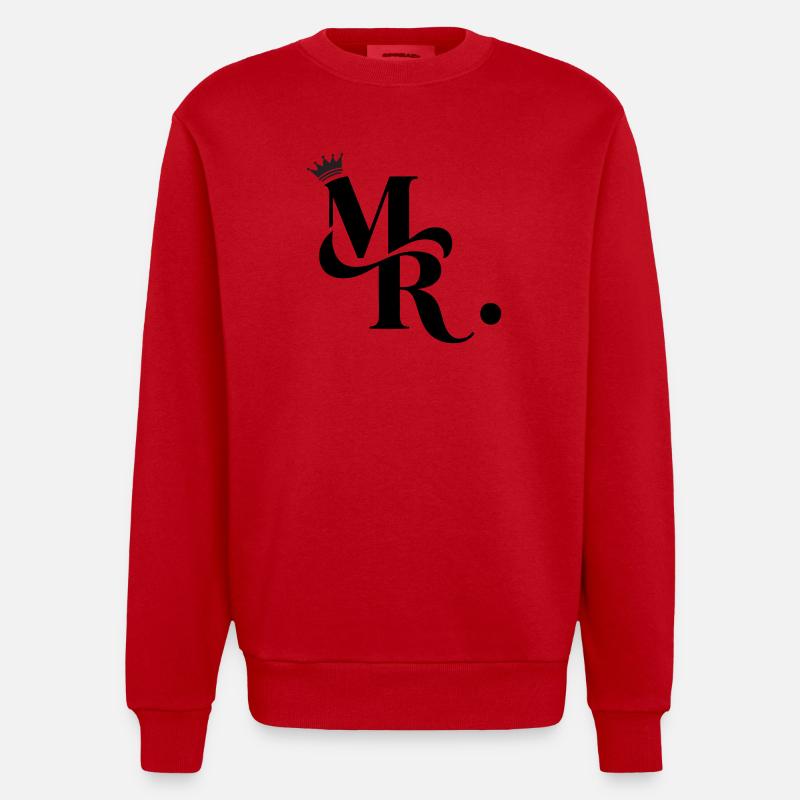 Mr. & Krone, personalisierbar - Heavyweight Oversized Organic Crew Neck Made in EU - Rot