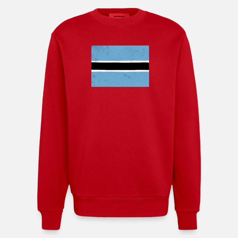 Drapeau du Botswana - Sweat bio épais oversize fabriqué en UE - rouge