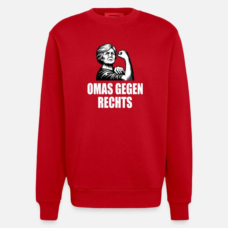 Omas gegen rechts - Heavyweight Oversized Organic Crew Neck Made in EU - Rot