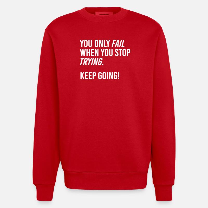 Keep going - Heavyweight Oversized Organic Crew Neck Made in EU - red