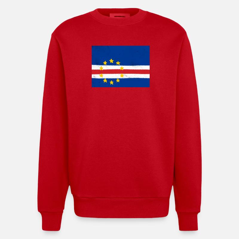 Drapeau du Cap-Vert - Sweat bio épais oversize fabriqué en UE - rouge