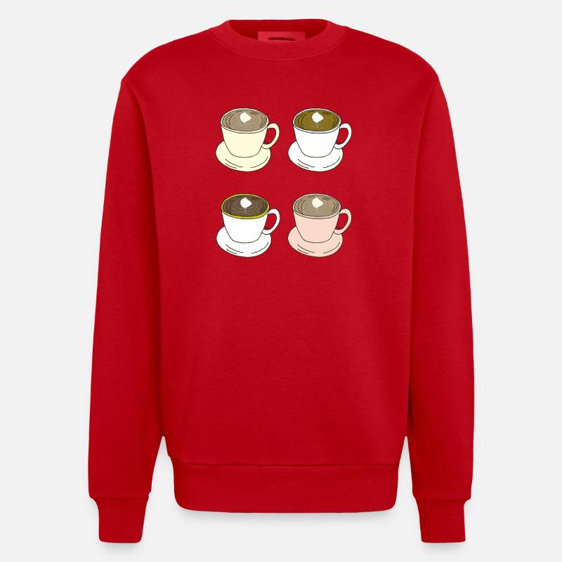 kaffeetassen quartett - Heavyweight Oversized Organic Crew Neck Made in EU - Rot