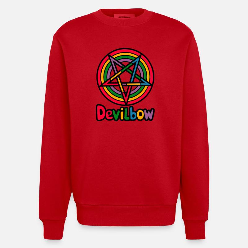 Devilbow - Heavyweight Oversized Organic Crew Neck Made in EU - red