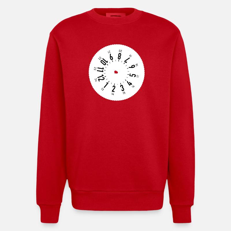 Fahrtenschreiber 24/7 - Heavyweight Oversized Organic Crew Neck Made in EU - Rot