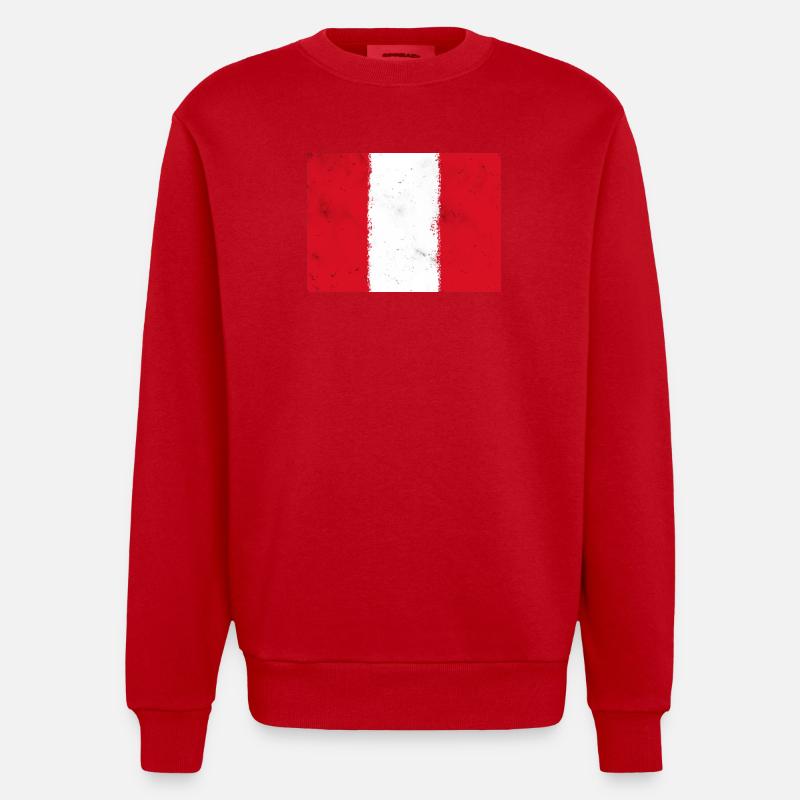 Drapeau du Pérou - Sweat bio épais oversize fabriqué en UE - rouge