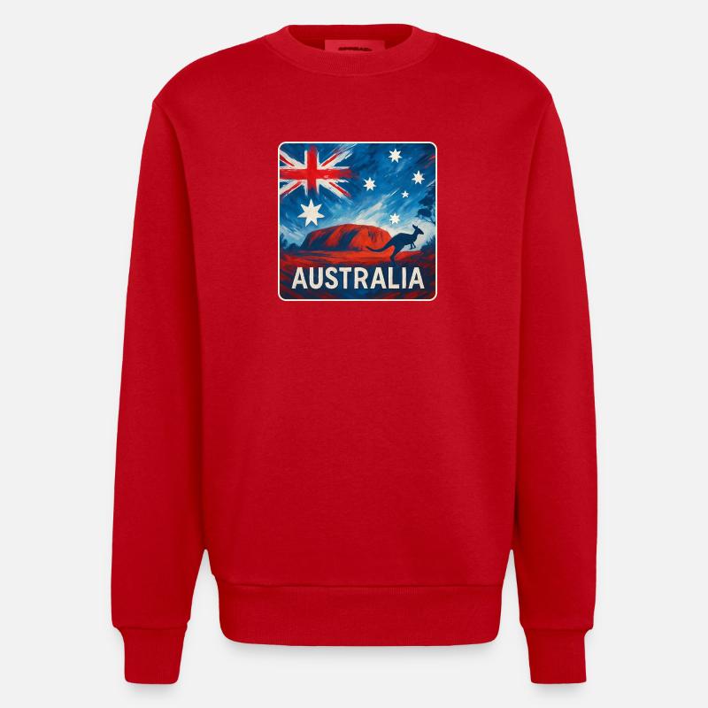 Conception de l’Outback australien - Sweat bio épais oversize fabriqué en UE - rouge