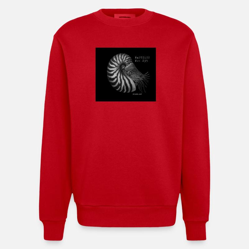 Perlboot - Nautilus - Heavyweight Oversized Organic Crew Neck Made in EU - Rot