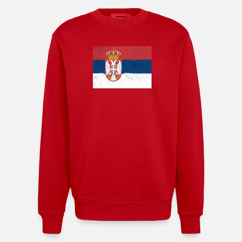 Drapeau de la Serbie - Sweat bio épais oversize fabriqué en UE - rouge
