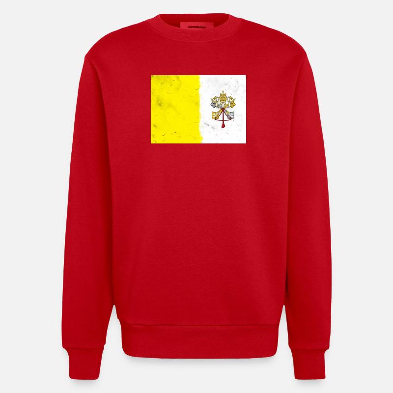 Drapeau du Vatican - Sweat bio épais oversize fabriqué en UE - rouge