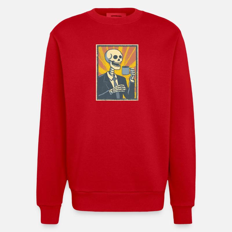 Kaffee oder Grab – was soll’s! - Heavyweight Oversized Organic Crew Neck Made in EU - Rot