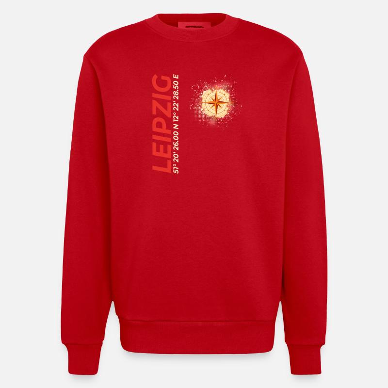 Leipzig - Heavyweight Oversized Organic Crew Neck Made in EU - Rot