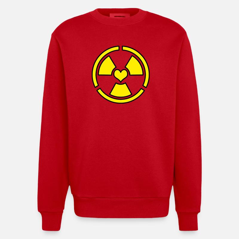 Love Radiation - Heavyweight Oversized Organic Crew Neck Made in EU - red