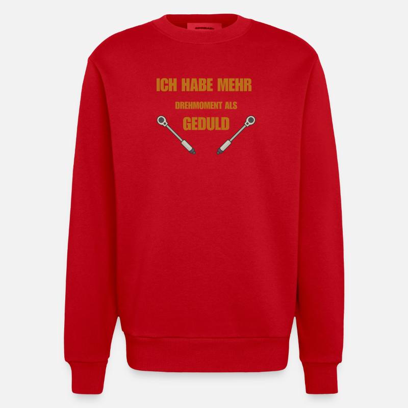 Drehmoment oder Geduld - Heavyweight Oversized Organic Crew Neck Made in EU - Rot