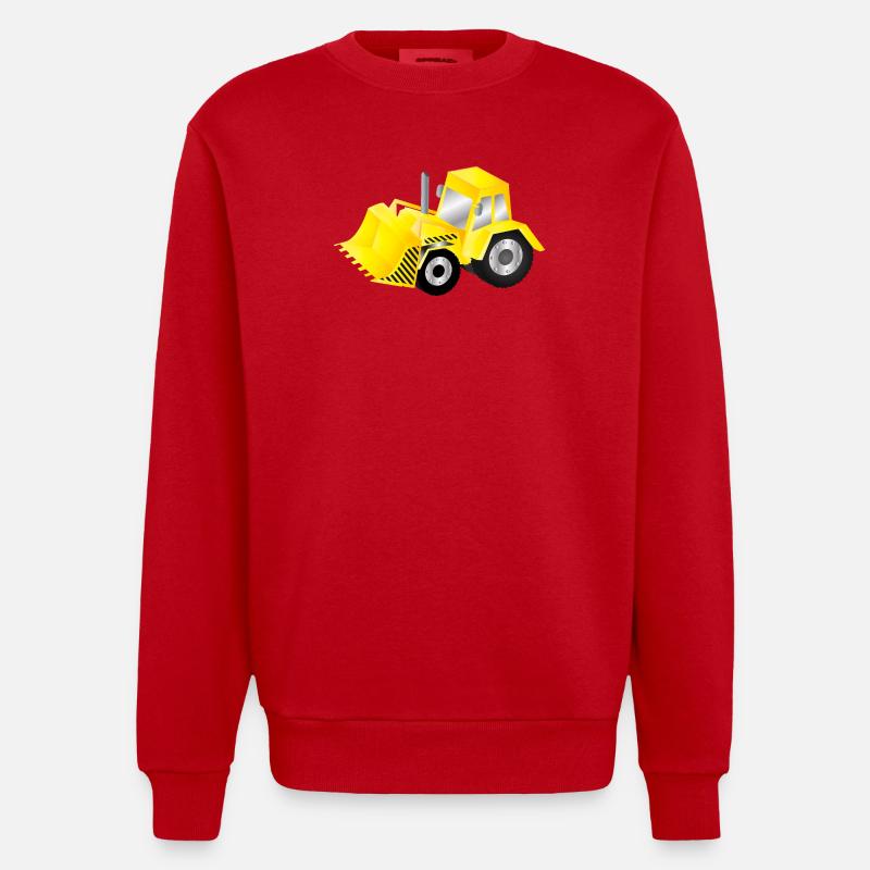 Strahlend gelber Bagger mit Power - Heavyweight Oversized Organic Crew Neck Made in EU - Rot