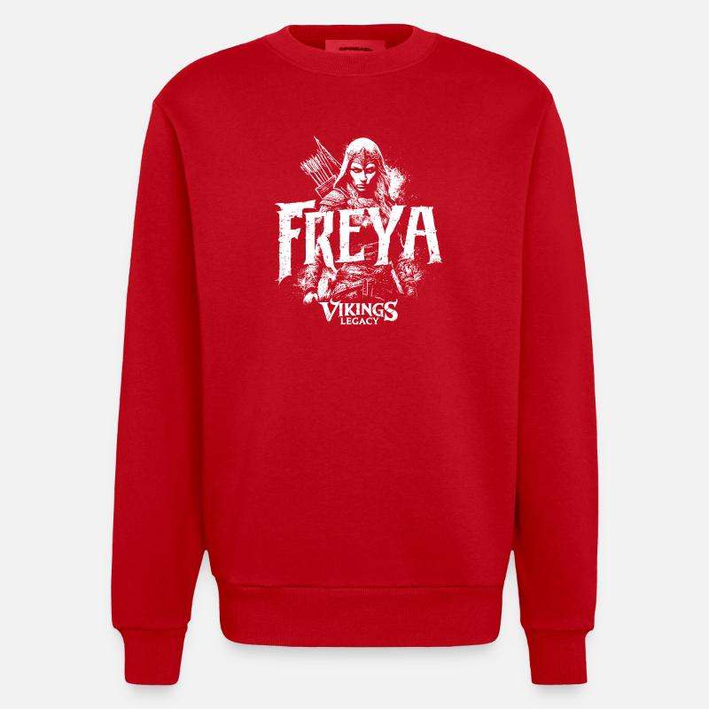 Freya - la déesse viking - Sweat bio épais oversize fabriqué en UE - rouge