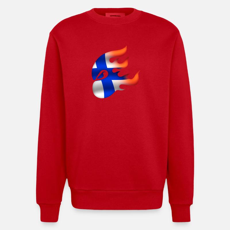 Drapeau de la Finlande - Finlande - Ninja - Sweat bio épais oversize fabriqué en UE - rouge
