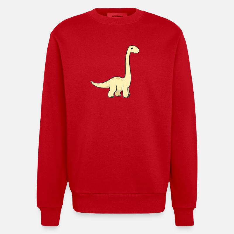 Brachiosaurus Dinosaurier - Heavyweight Oversized Organic Crew Neck Made in EU - Rot
