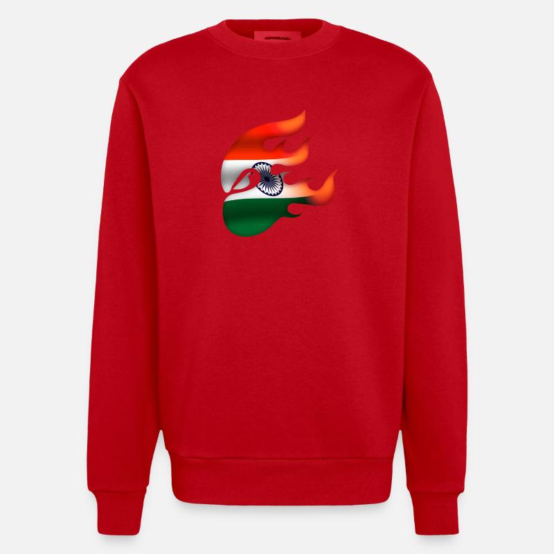 Drapeau de l’Inde - Inde - Ninja - Sweat bio épais oversize fabriqué en UE - rouge