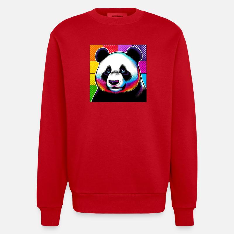 panda - Sweat bio épais oversize fabriqué en UE - rouge