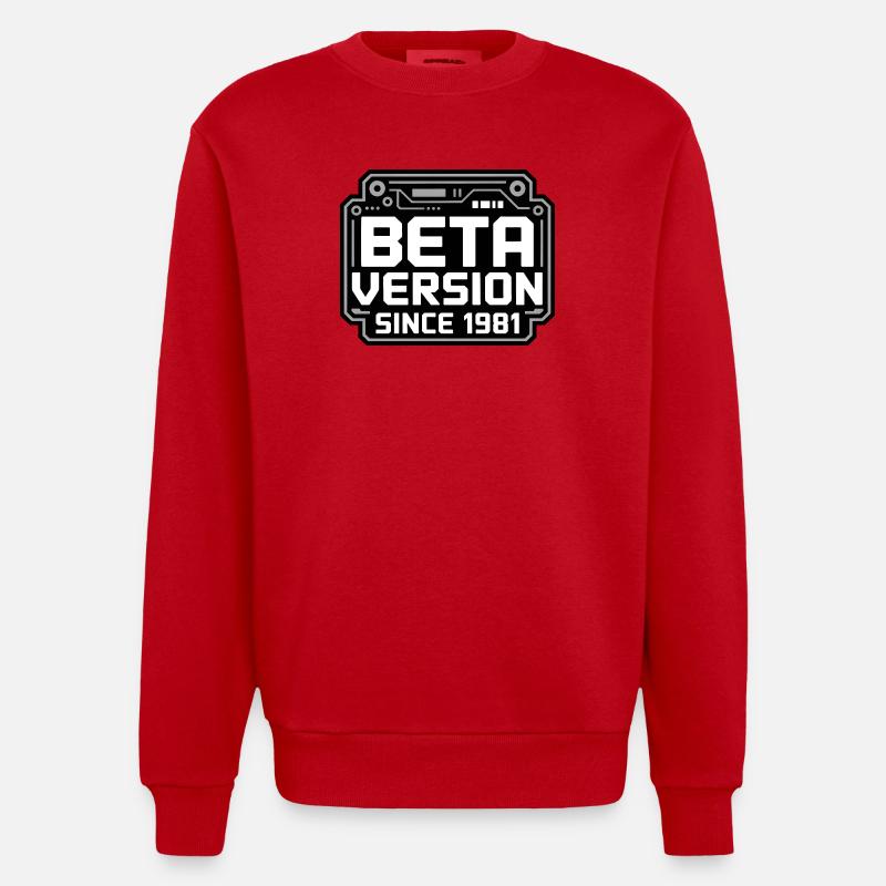 Conception de logo Retro Tech - Sweat bio épais oversize fabriqué en UE - rouge