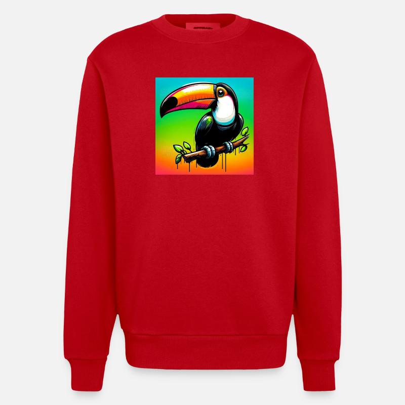 toucan - Sweat bio épais oversize fabriqué en UE - rouge