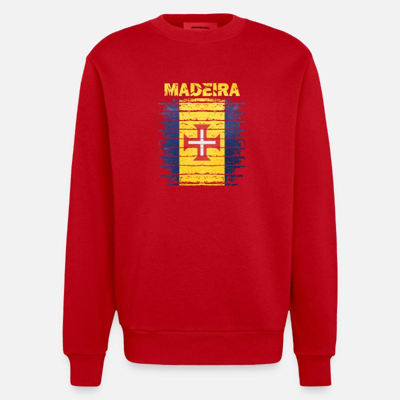Drapeau de Makeda avec motif insulaire - Sweat bio épais oversize fabriqué en UE - rouge