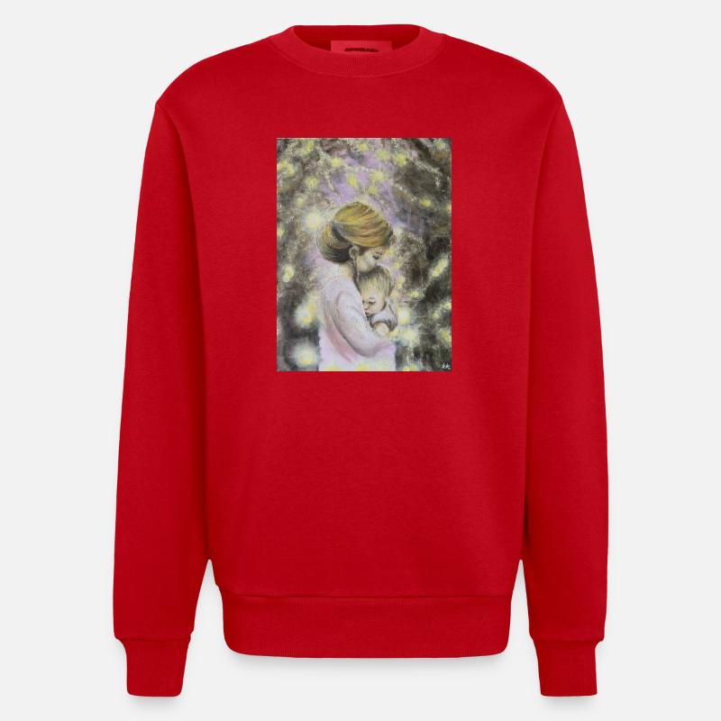 Ätherische Nacht Mutter und Kind - Heavyweight Oversized Organic Crew Neck Made in EU - Rot