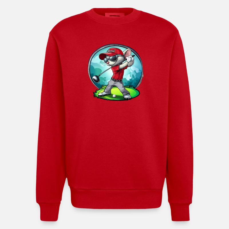 Souris golfeuse / Souris golfeuse - Sweat bio épais oversize fabriqué en UE - rouge