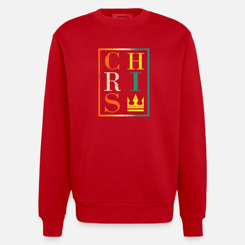 Conception de collage de lettres royales - Sweat bio épais oversize fabriqué en UE - rouge