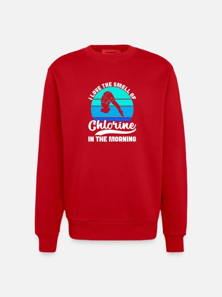 Diving diving board - Heavyweight Oversized Organic Crew Neck Made in EU - red