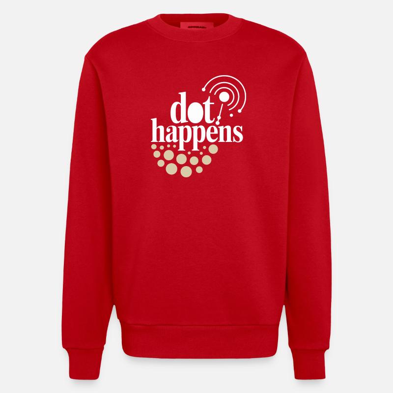 Dot Happens Morse Code Spaß - Heavyweight Oversized Organic Crew Neck Made in EU - Rot