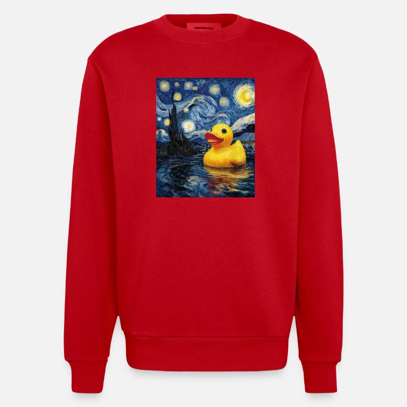 Quietscheentchen - Heavyweight Oversized Organic Crew Neck Made in EU - Rot