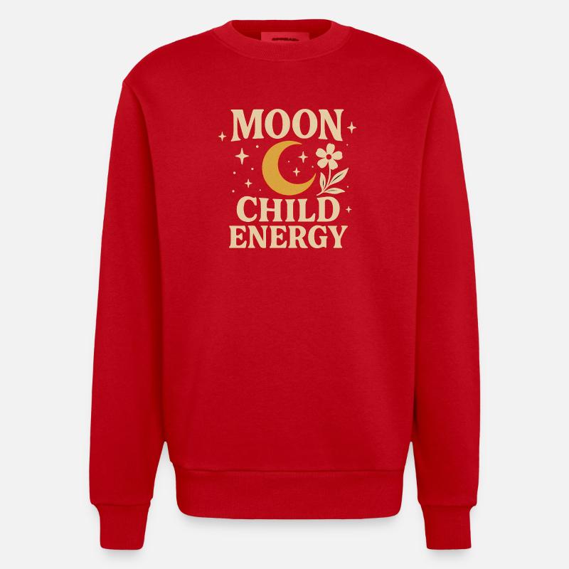 Lune et Fleur Enfant Conception Énergétique - Sweat bio épais oversize fabriqué en UE - rouge