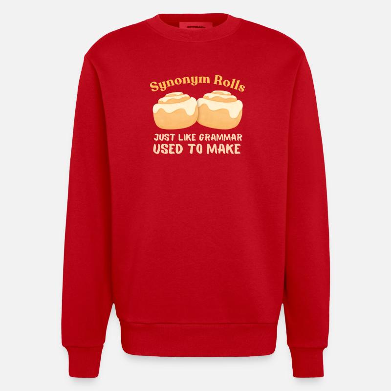 Synonym Rolls Grammatik Humor Design - Heavyweight Oversized Organic Crew Neck Made in EU - Rot