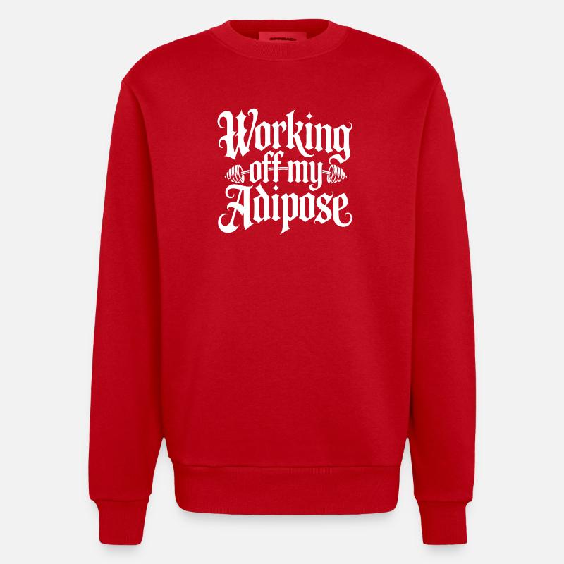 Motivierendes Workout Design - Heavyweight Oversized Organic Crew Neck Made in EU - Rot