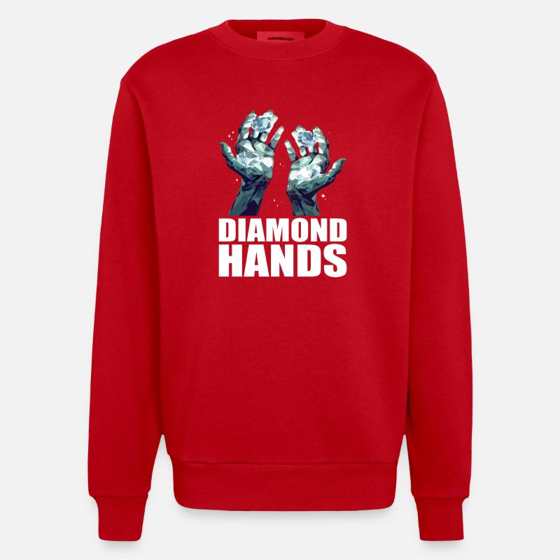 Commerce de mains de diamants - Sweat bio épais oversize fabriqué en UE - rouge