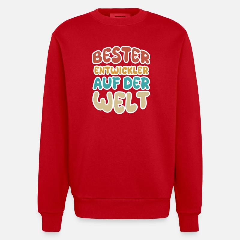 Berufung Entwickler - Heavyweight Oversized Organic Crew Neck Made in EU - Rot
