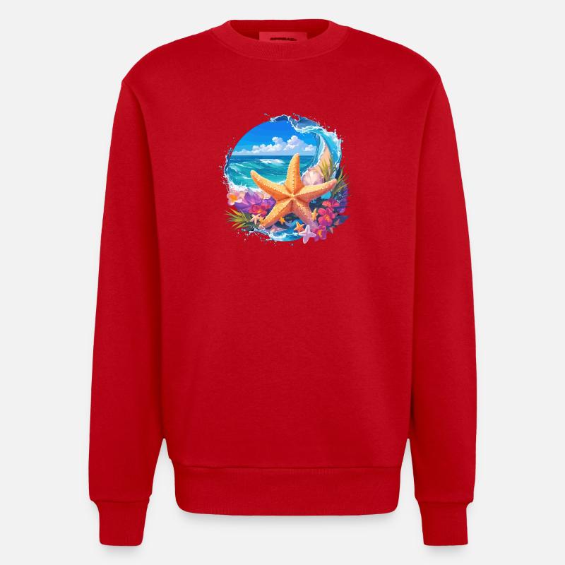 Seesterne Seestern - Heavyweight Oversized Organic Crew Neck Made in EU - Rot