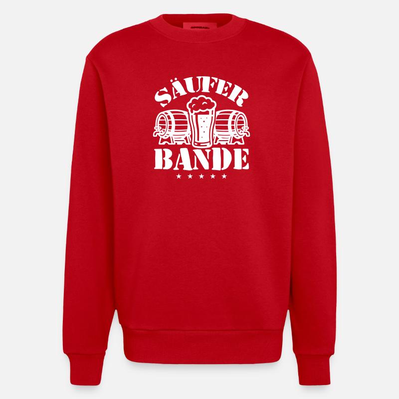 Säufer Bande Bier - Heavyweight Oversized Organic Crew Neck Made in EU - Rot