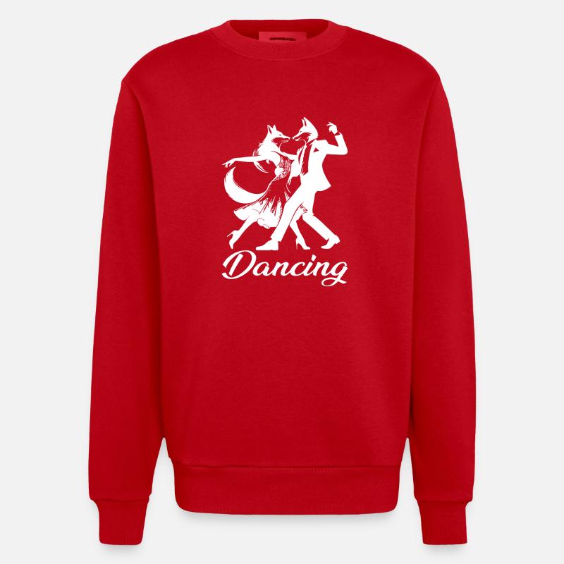 Tango Foxes Design – Danse - Sweat bio épais oversize fabriqué en UE - rouge