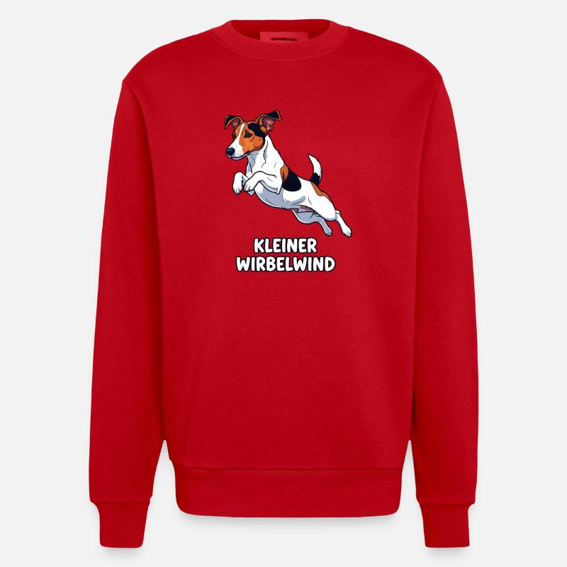 Petit tourbillon - Jack Russell - Sweat bio épais oversize fabriqué en UE - rouge