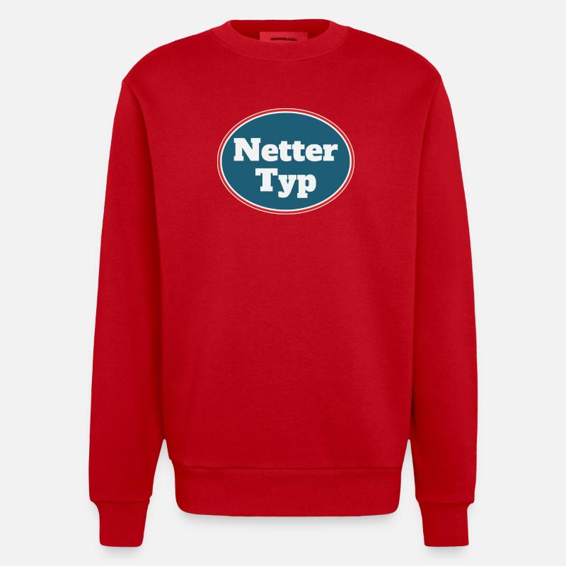 Netter Typ - Heavyweight Oversized Organic Crew Neck Made in EU - Rot