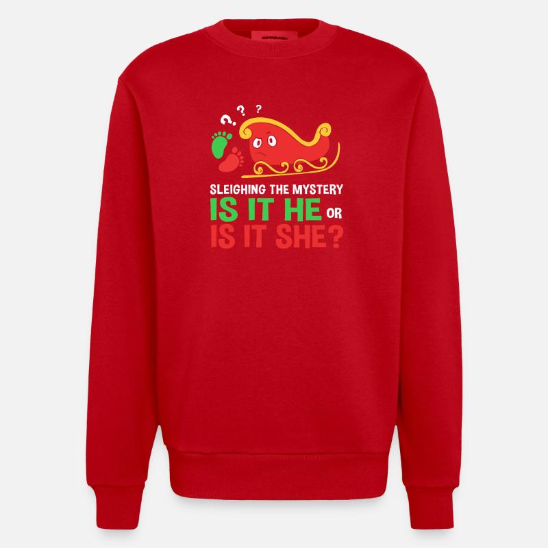 Werdende Mutter Werdende Mama Weihnachten - Heavyweight Oversized Organic Crew Neck Made in EU - Rot
