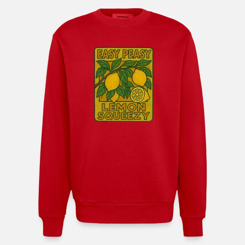 Presser un citron, c'est facile - Sweat bio épais oversize fabriqué en UE - rouge