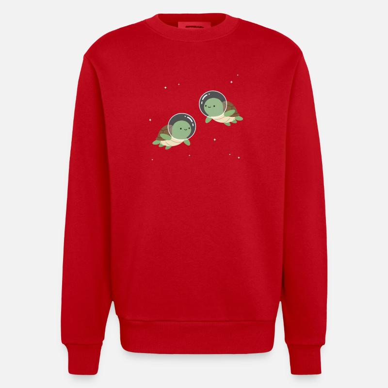 Tortues de l’espace mignonnes - Sweat bio épais oversize fabriqué en UE - rouge