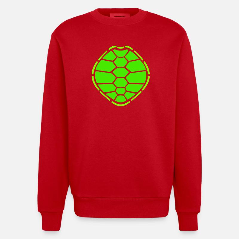 Turtle shell pattern turtle icon cool - Heavyweight Oversized Organic Crew Neck Made in EU - red