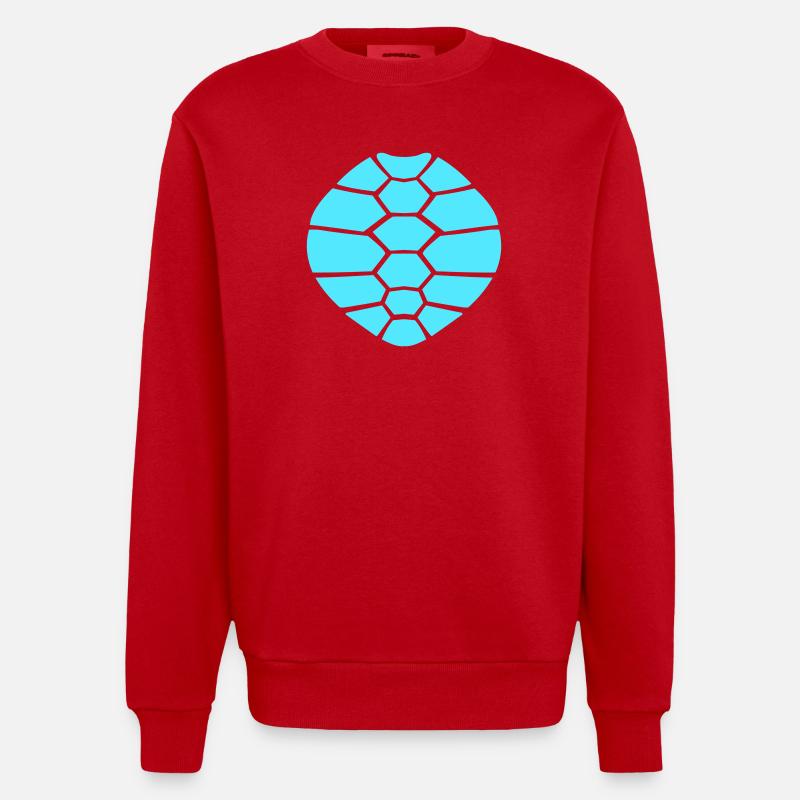 Turtle shell pattern turtle icon cool - Heavyweight Oversized Organic Crew Neck Made in EU - red