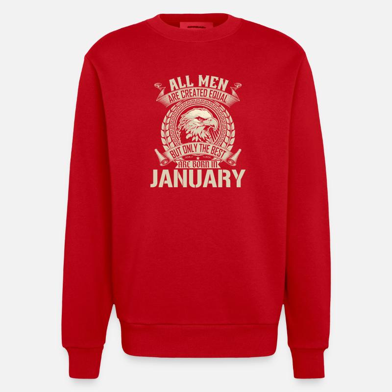 Januar Eagle Unity Motiv - Heavyweight Oversized Organic Crew Neck Made in EU - Rot