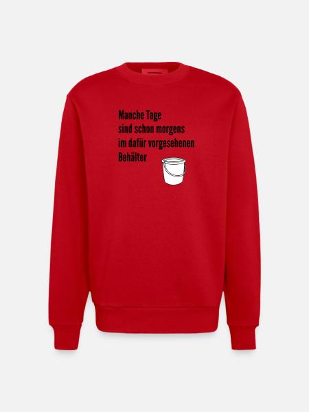 Day in the bucket - Heavyweight Oversized Organic Crew Neck Made in EU - red